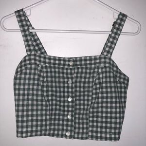 Brandy Melville green gingham tank top